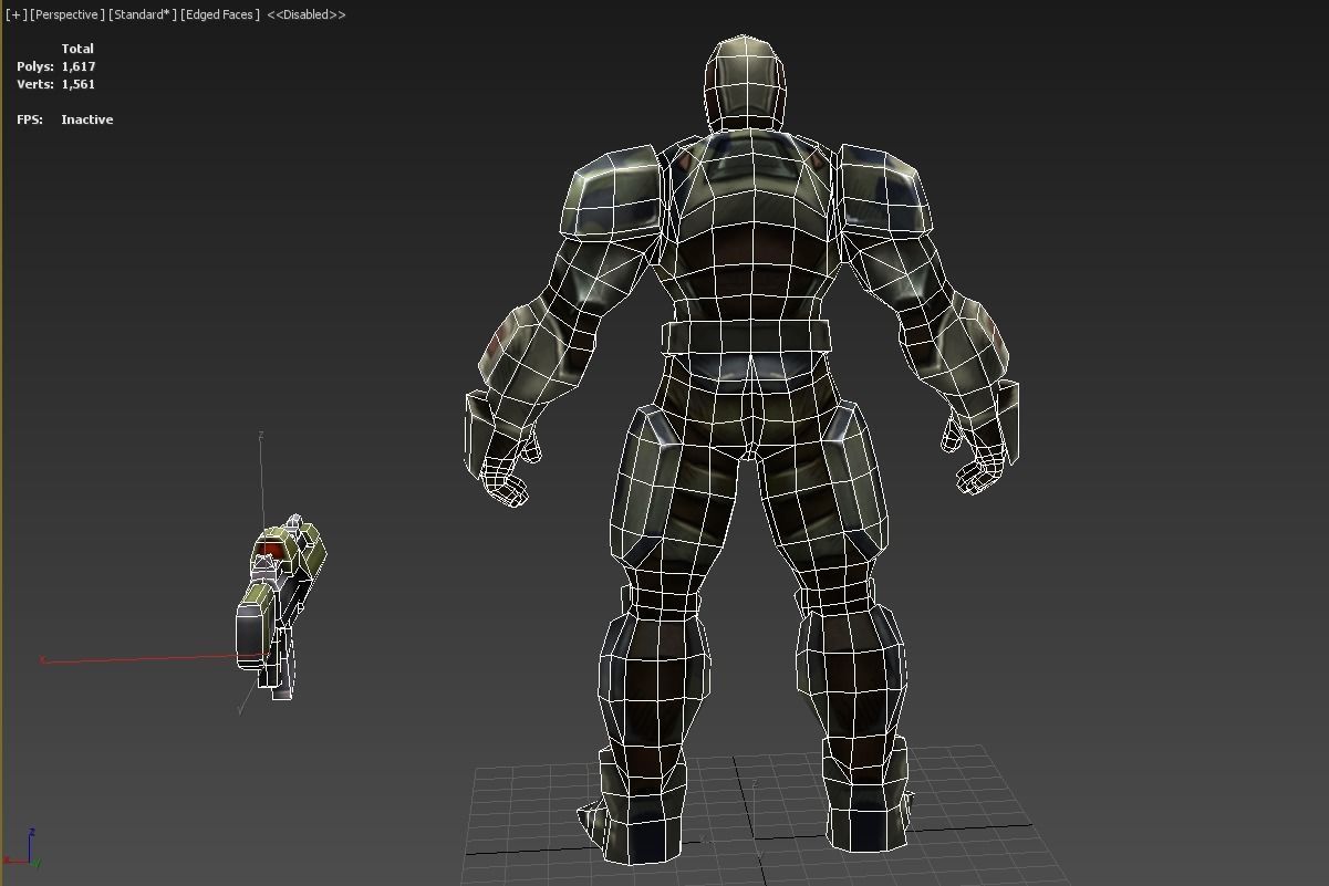 Sci-Fi Man Cyborg Drone Male Trooper Black Soldier Low-poly 3D model_15