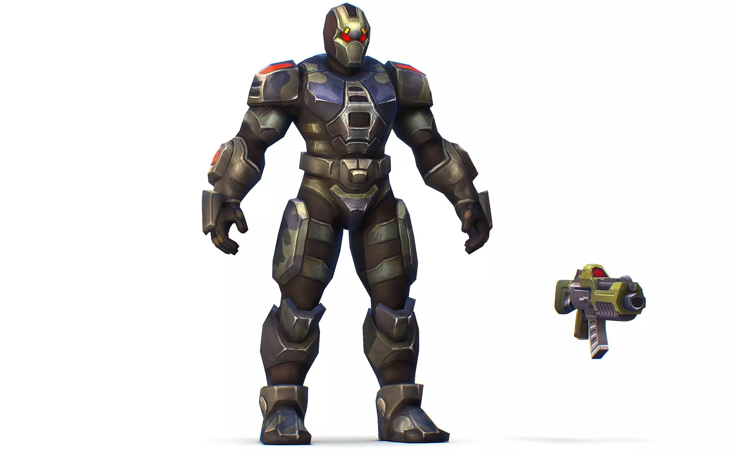 Sci-Fi Man Cyborg Drone Male Trooper Black Soldier Low-poly 3D model_0