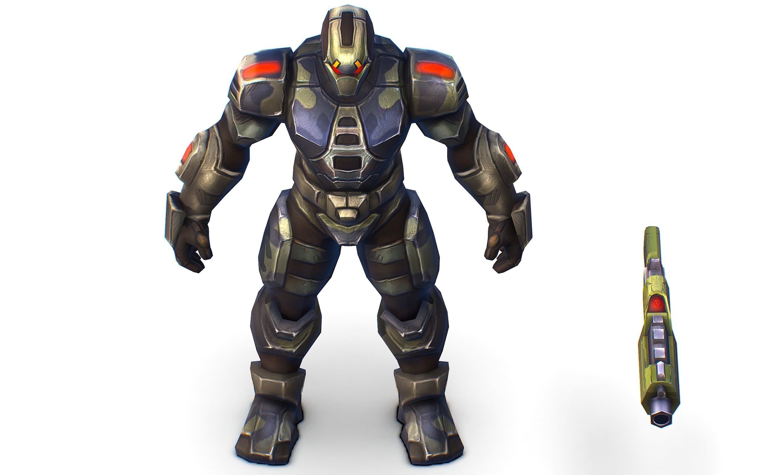 Sci-Fi Man Cyborg Drone Male Trooper Black Soldier Low-poly 3D model_9