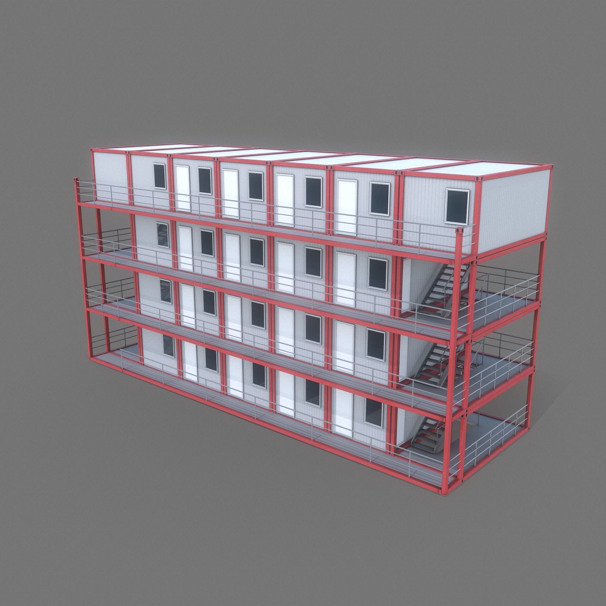 Container Building 3D model_1