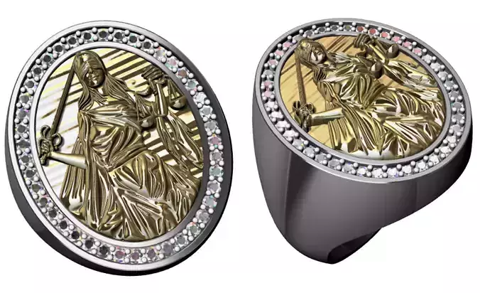 Lady of Justice Ring 3D print model