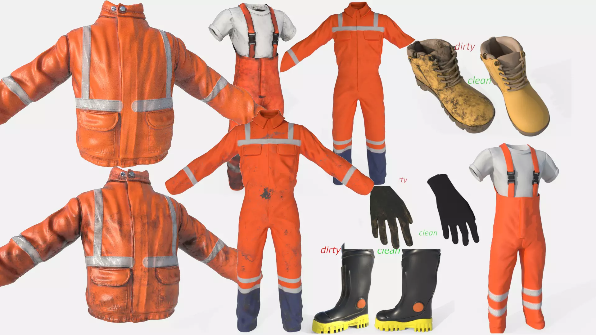 Workman Outfit 3D Model Collection_0