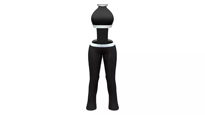 Black Midriff Top Pants Outfit