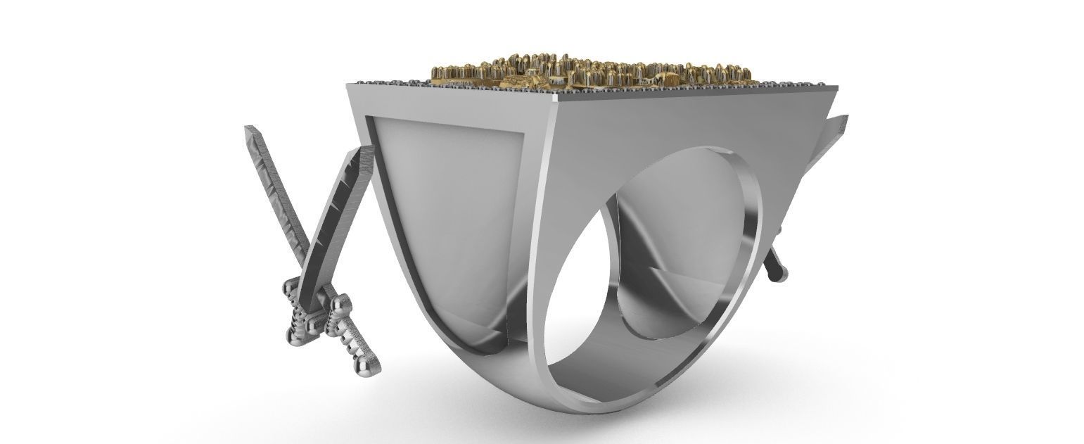 Saint George Ring with Brilhants - Sao Jorge 3D print model_24