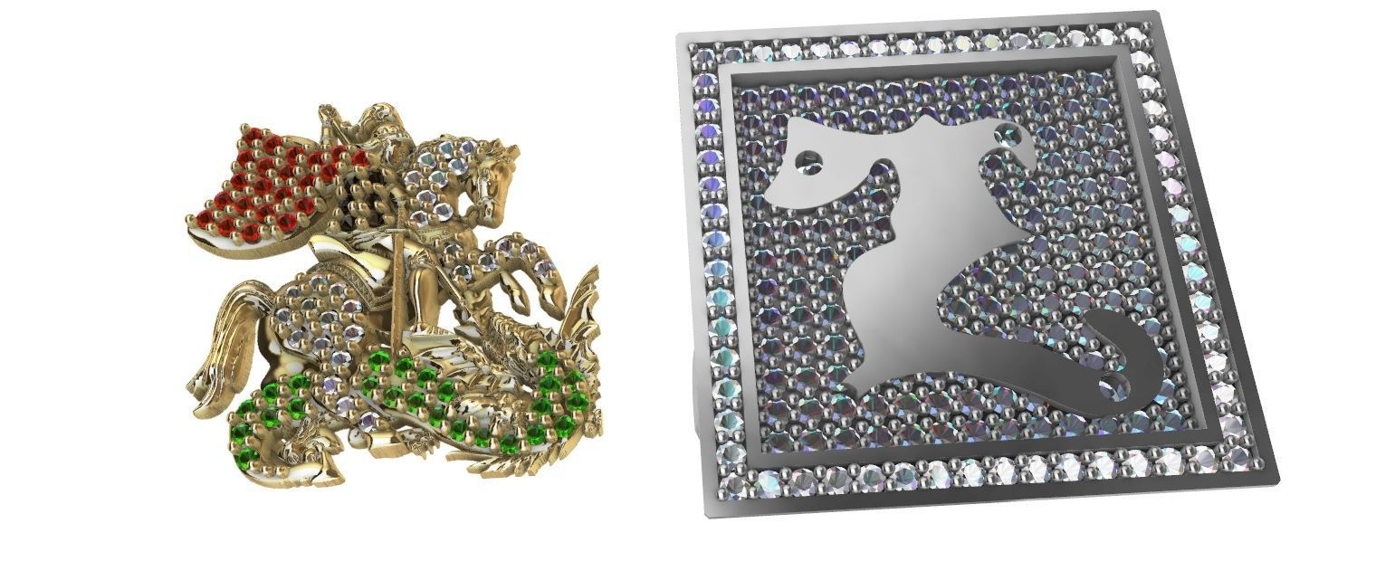 Saint George Ring with Brilhants - Sao Jorge 3D print model_14