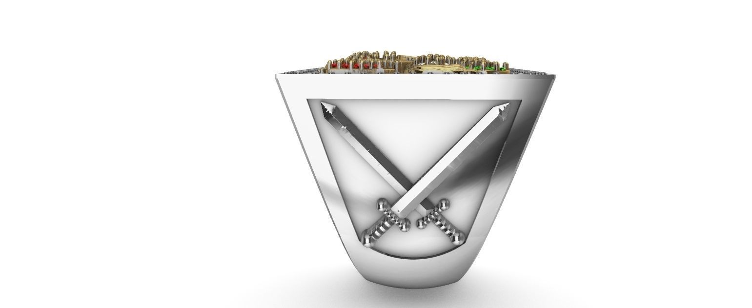 Saint George Ring with Brilhants - Sao Jorge 3D print model_6