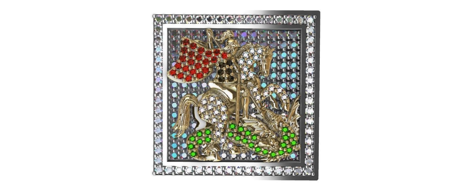 Saint George Ring with Brilhants - Sao Jorge 3D print model_21