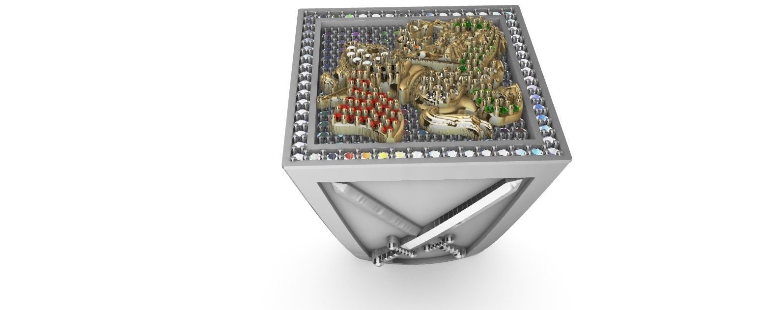 Saint George Ring with Brilhants - Sao Jorge 3D print model_7