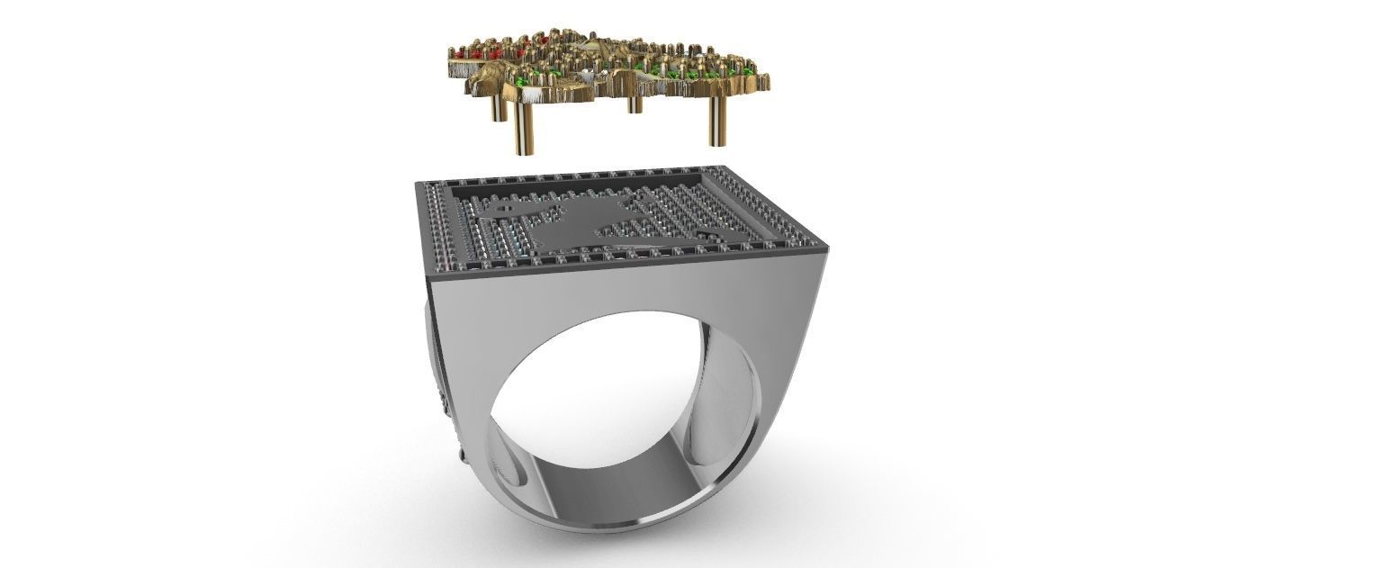 Saint George Ring with Brilhants - Sao Jorge 3D print model_12