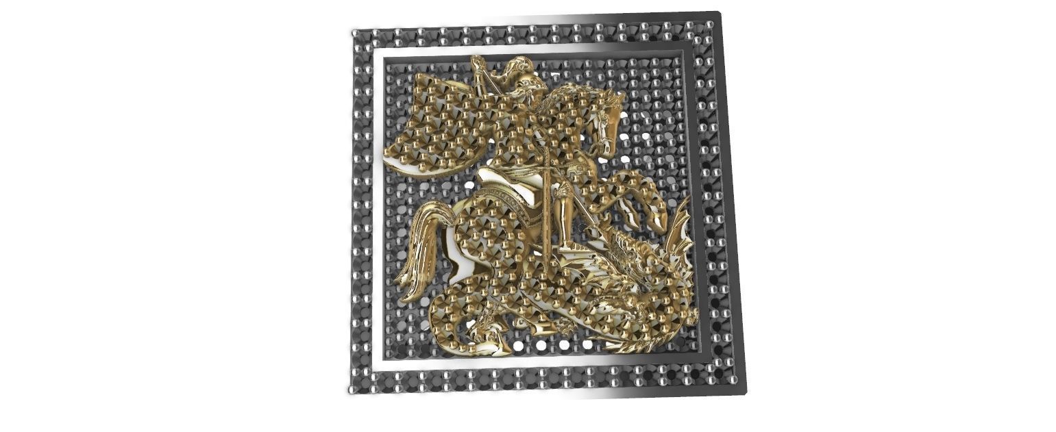Saint George Ring with Brilhants - Sao Jorge 3D print model_20