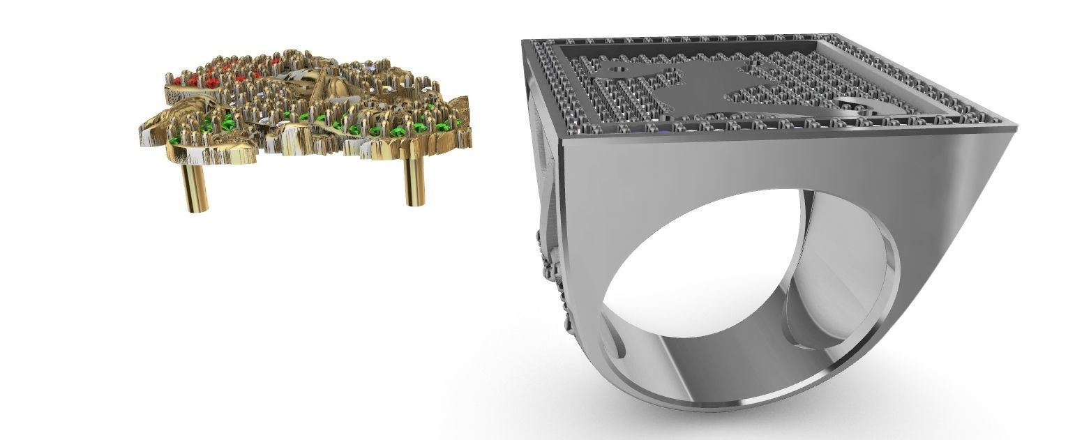 Saint George Ring with Brilhants - Sao Jorge 3D print model_15