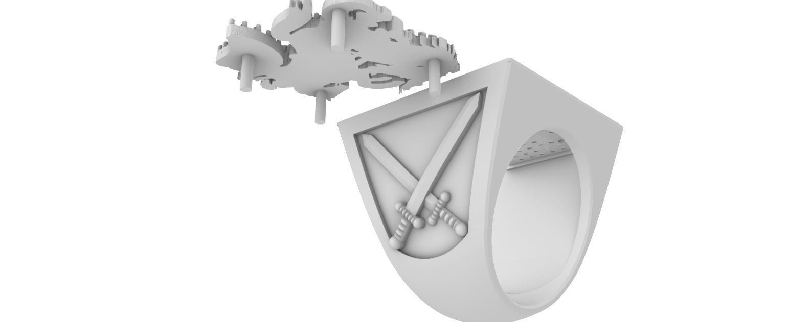 Saint George Ring with Brilhants - Sao Jorge 3D print model_19