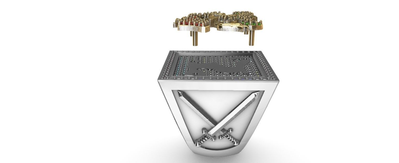 Saint George Ring with Brilhants - Sao Jorge 3D print model_13