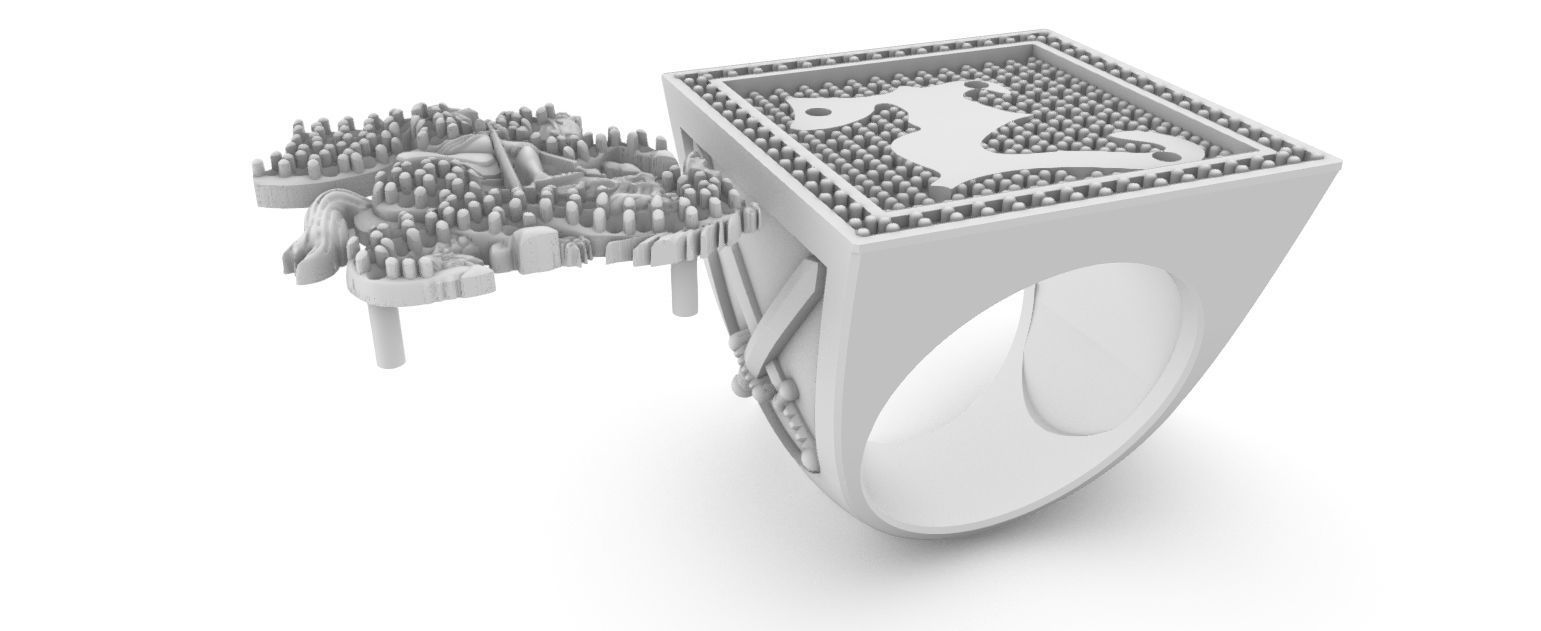 Saint George Ring with Brilhants - Sao Jorge 3D print model_18