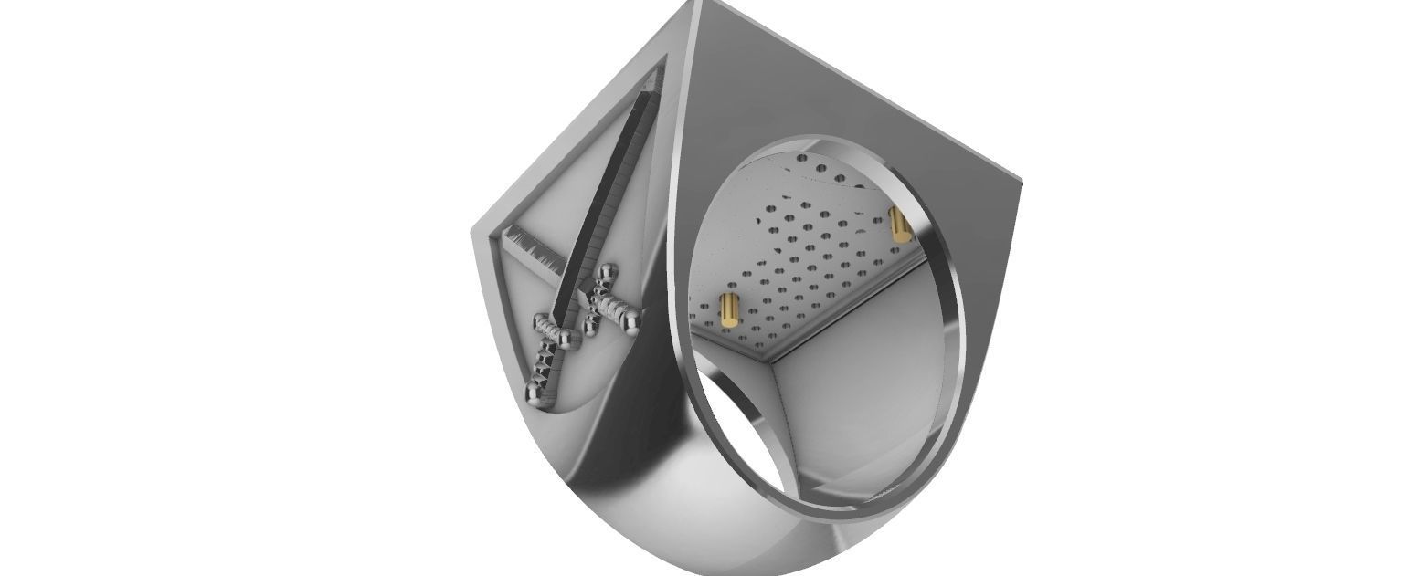 Saint George Ring with Brilhants - Sao Jorge 3D print model_23