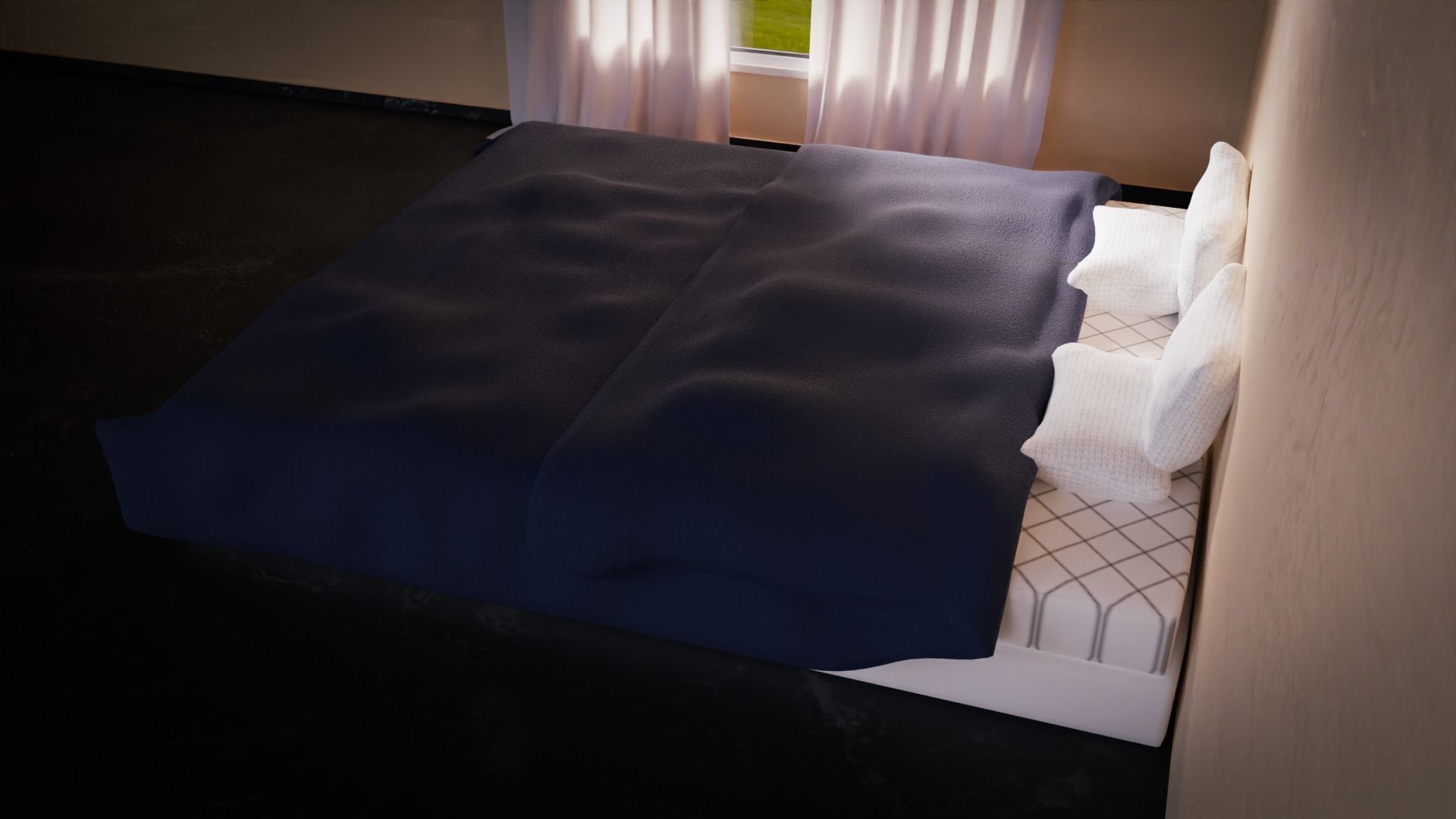 Modern Bed 3D model_2