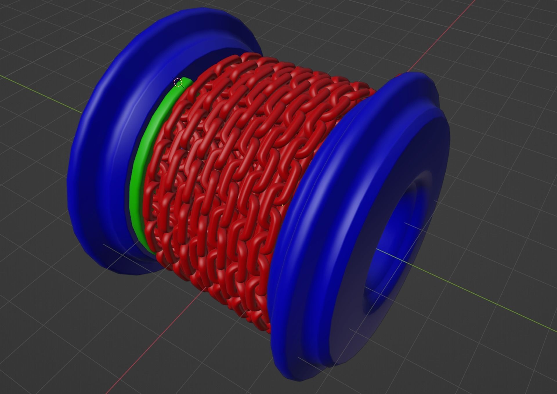 chain spool Low-poly 3D model_6