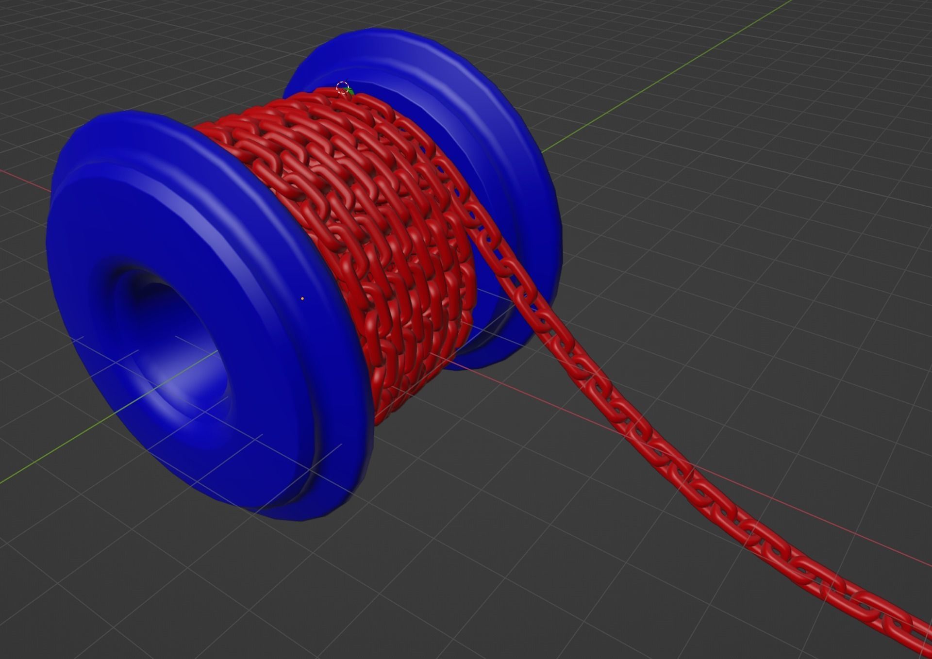 chain spool Low-poly 3D model_5