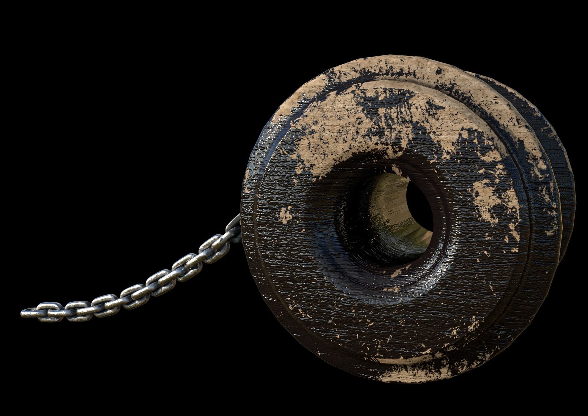 chain spool Low-poly 3D model_3