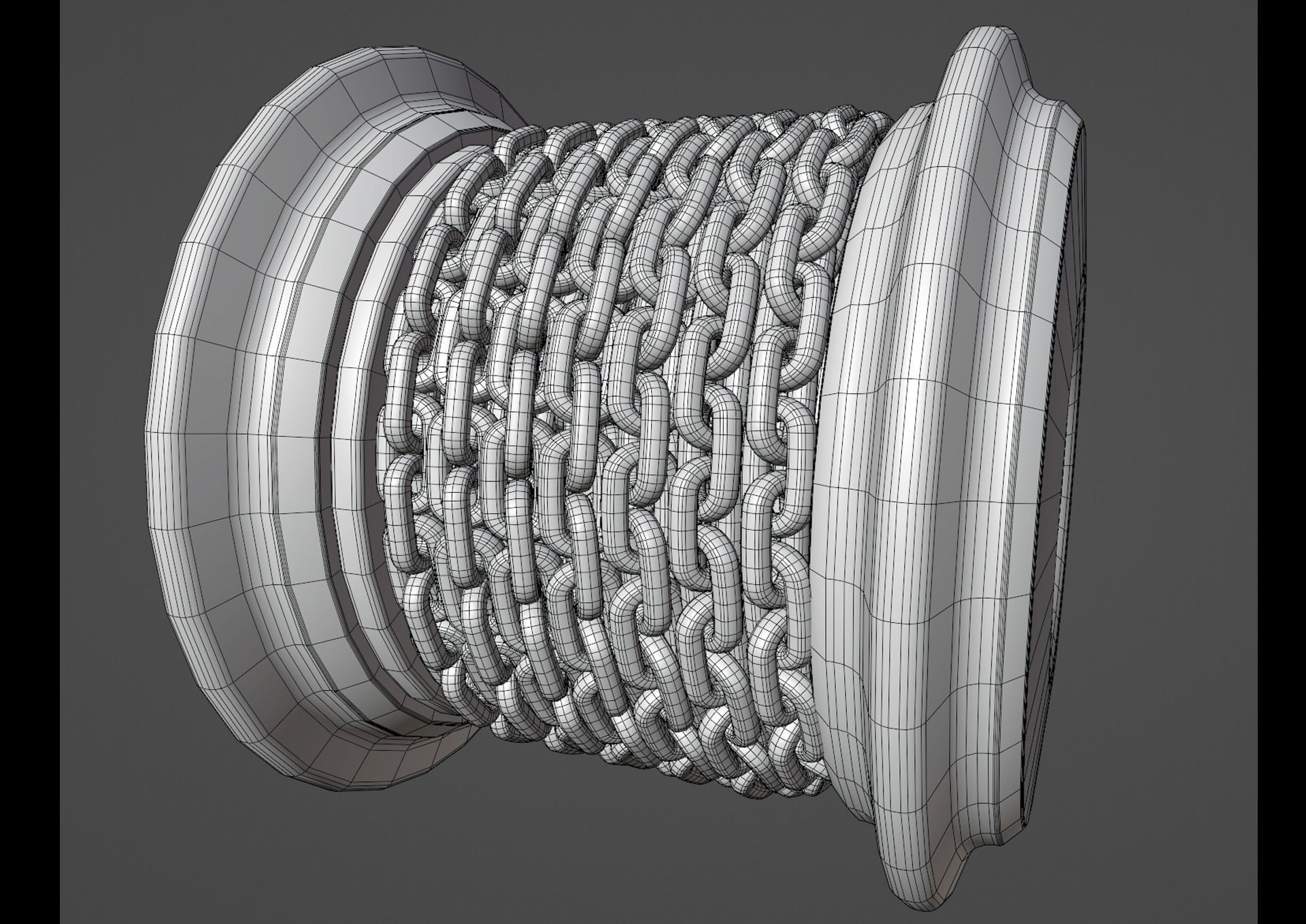 chain spool Low-poly 3D model_7