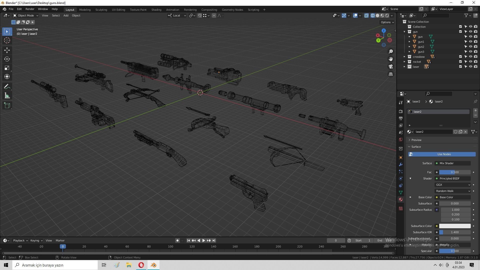 Low Poly Gun Pack Low-poly 3D model_50