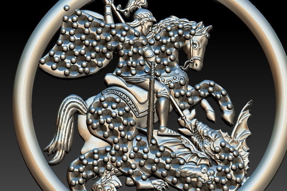 Saint George - Sao Jorge - with gems 3D print model_11