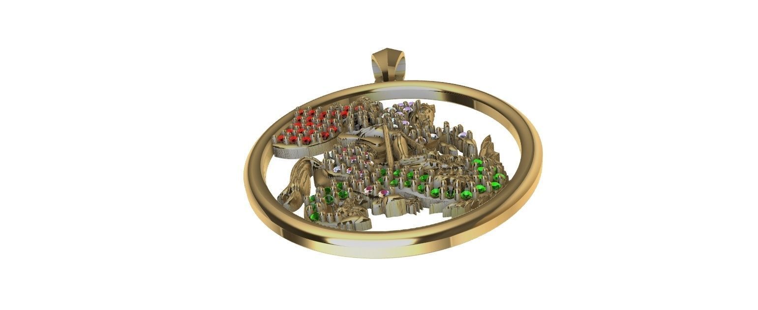 Saint George - Sao Jorge - with gems 3D print model_14