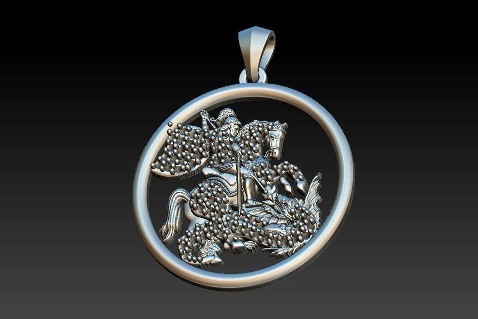 Saint George - Sao Jorge - with gems 3D print model_9