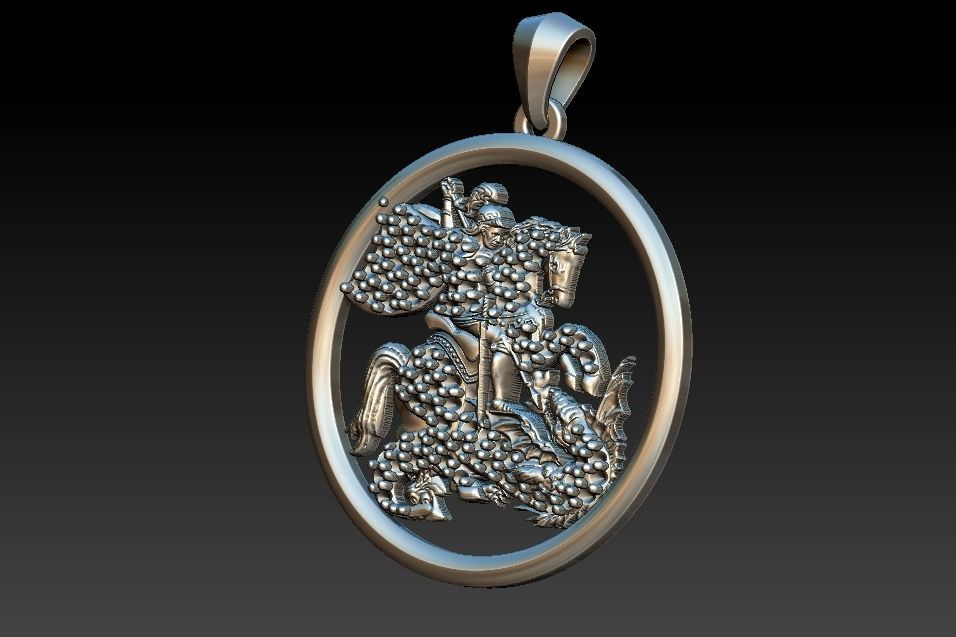 Saint George - Sao Jorge - with gems 3D print model_10