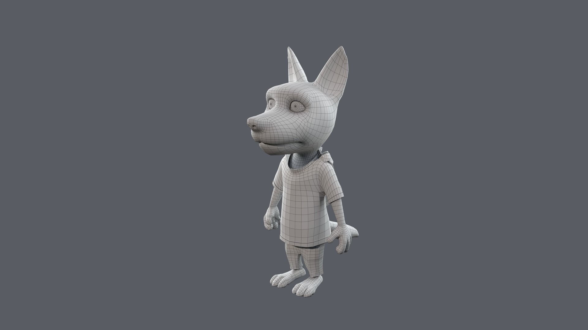 Cartoon Young Wolf Rigged 3D model_28