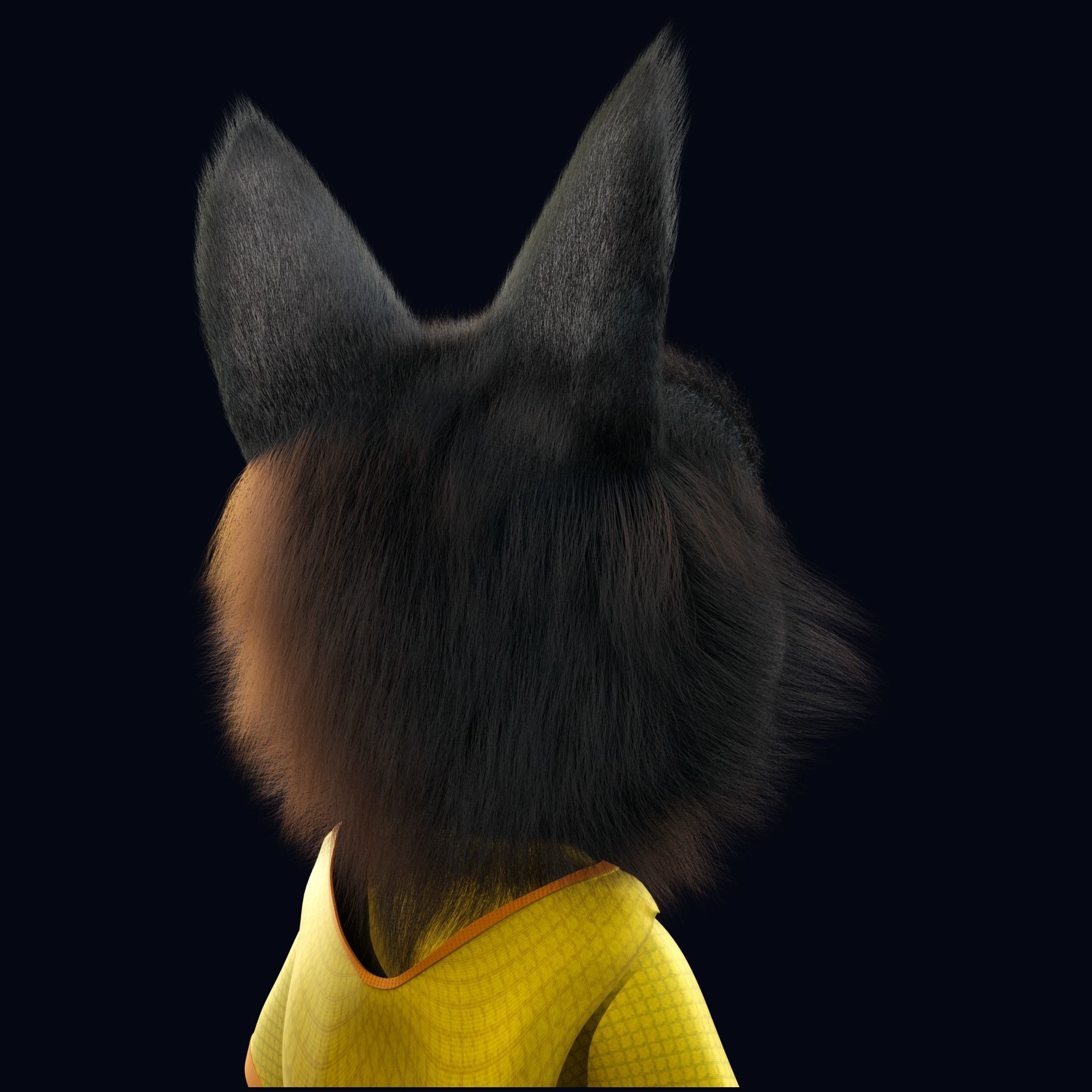 Cartoon Young Wolf Rigged 3D model_16