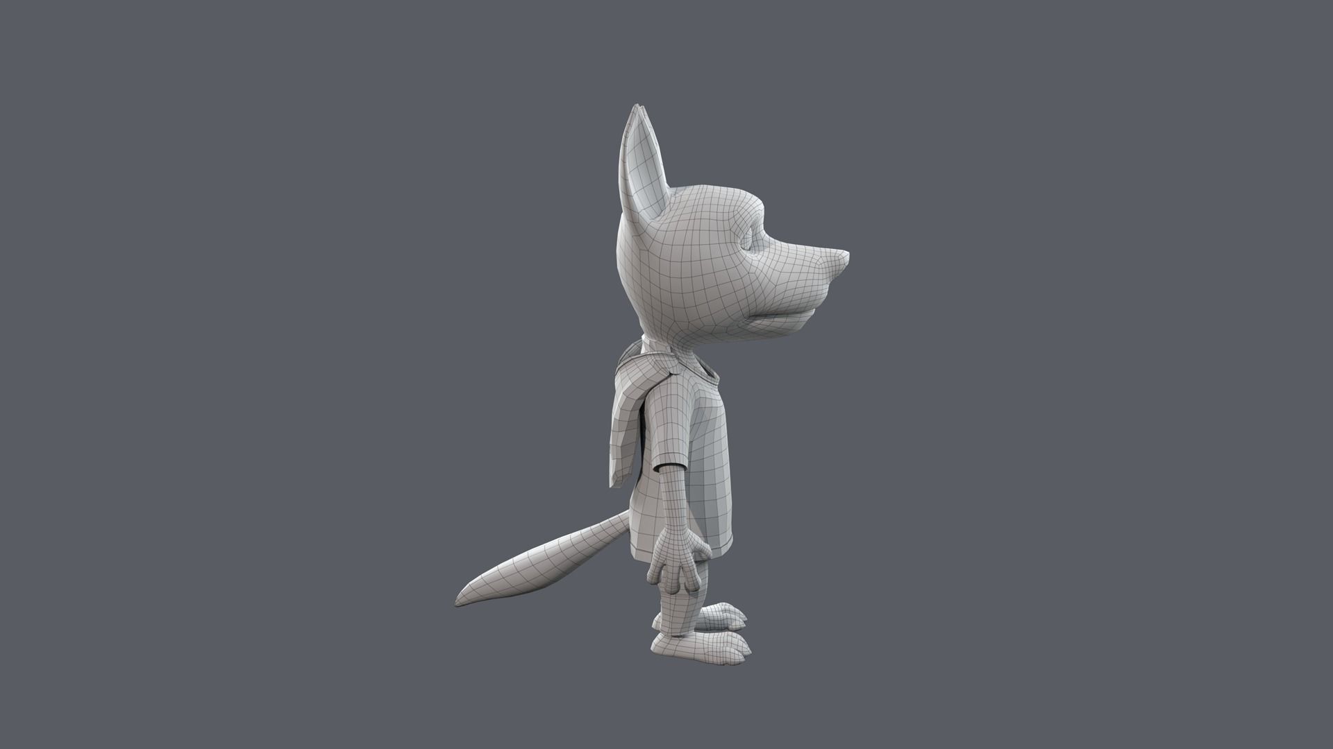 Cartoon Young Wolf Rigged 3D model_23