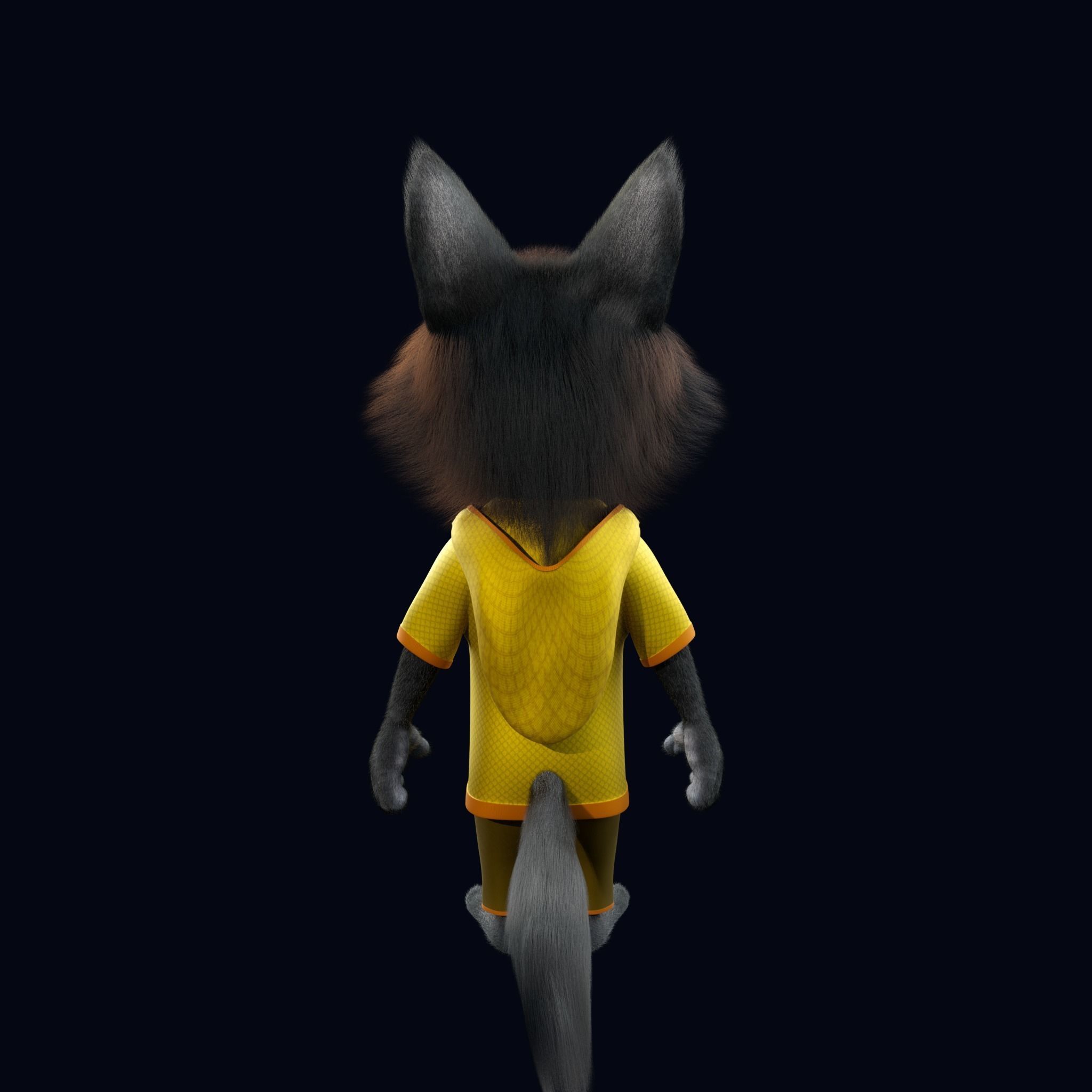 Cartoon Young Wolf Rigged 3D model_10