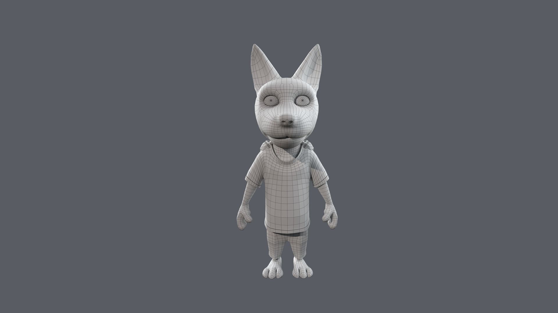 Cartoon Young Wolf Rigged 3D model_21