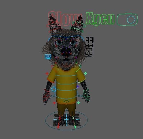 Cartoon Young Wolf Rigged 3D model_34
