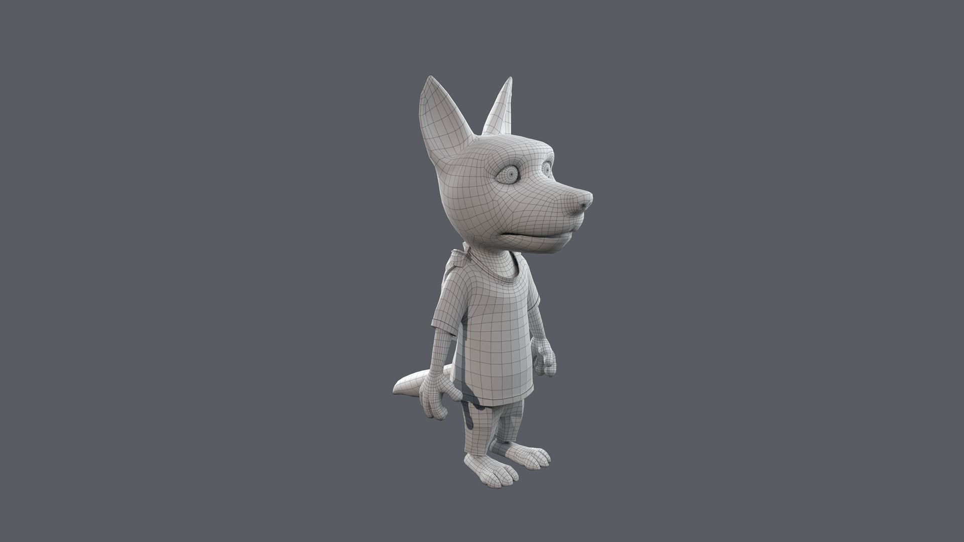 Cartoon Young Wolf Rigged 3D model_22