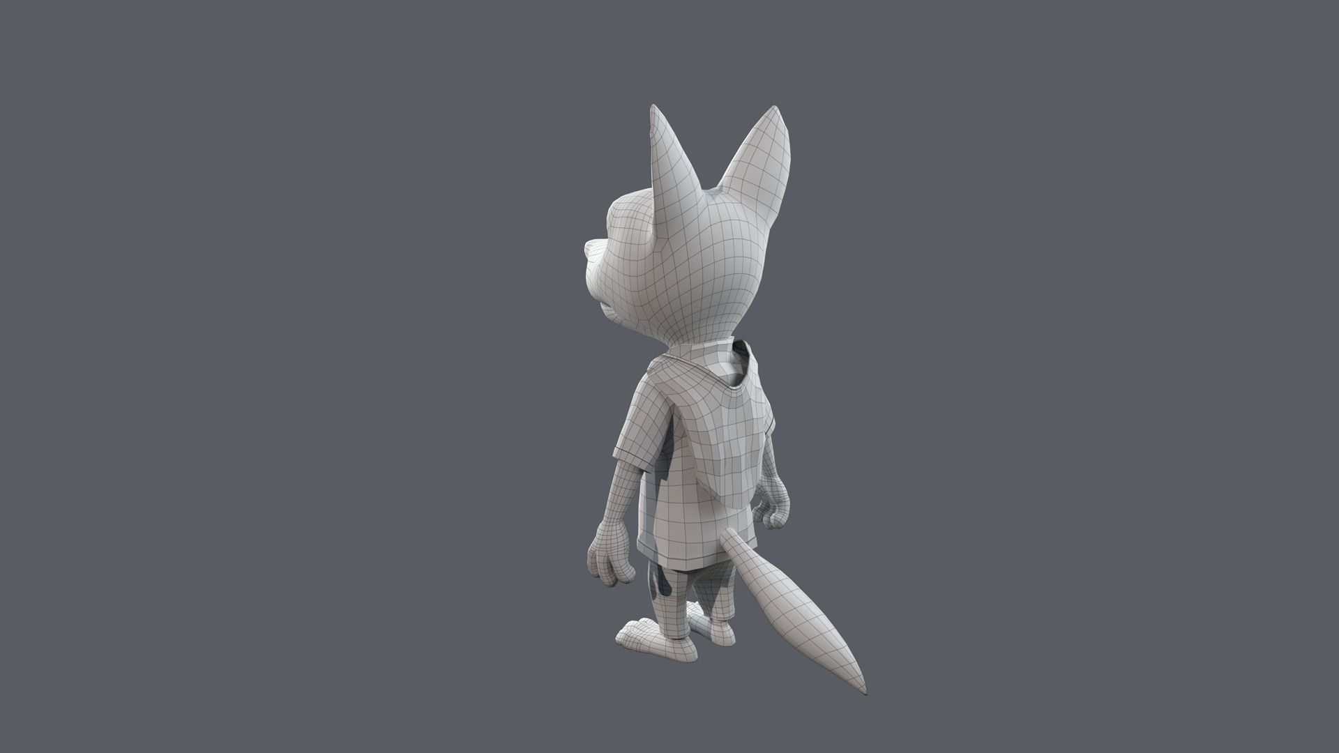 Cartoon Young Wolf Rigged 3D model_26