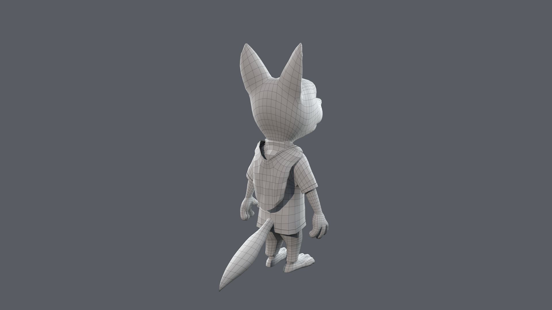 Cartoon Young Wolf Rigged 3D model_24