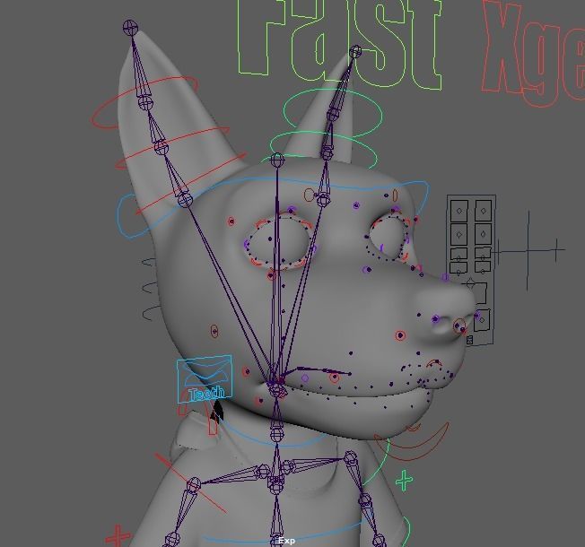 Cartoon Young Wolf Rigged 3D model_31