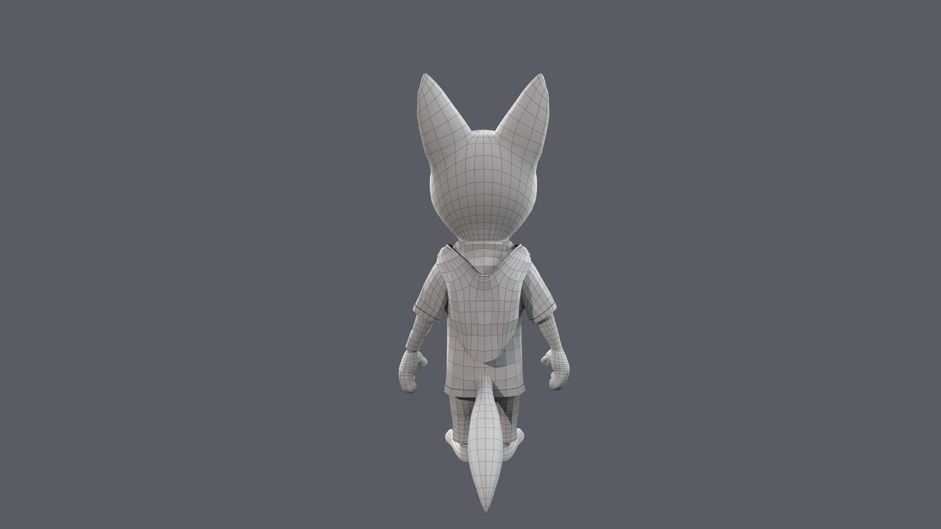 Cartoon Young Wolf Rigged 3D model_25