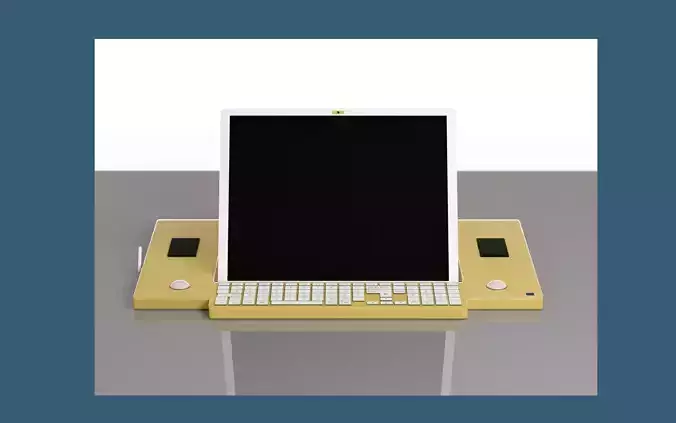 Computer model laptop stand - gold Free 3D model