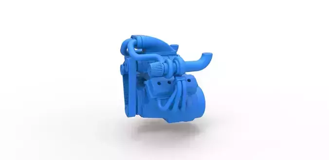 Twin turbo supercharged V8 Engine Version 3 Scale 1 to 25 3D print model