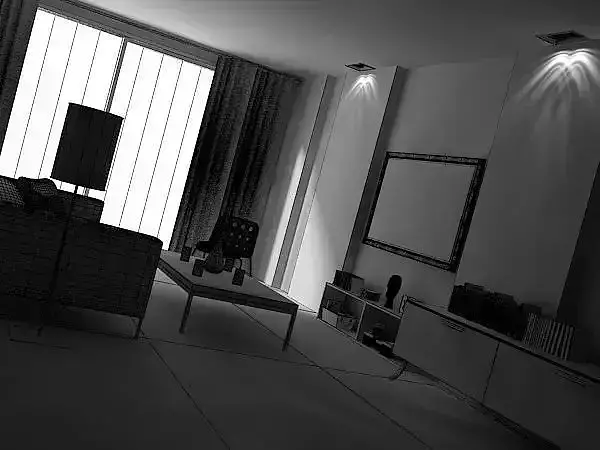 Green Living Room 3D model