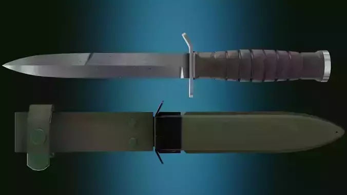 M3 fighting knife Low-poly 3D model
