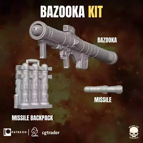Bazooca Kit for action figures 3D print model