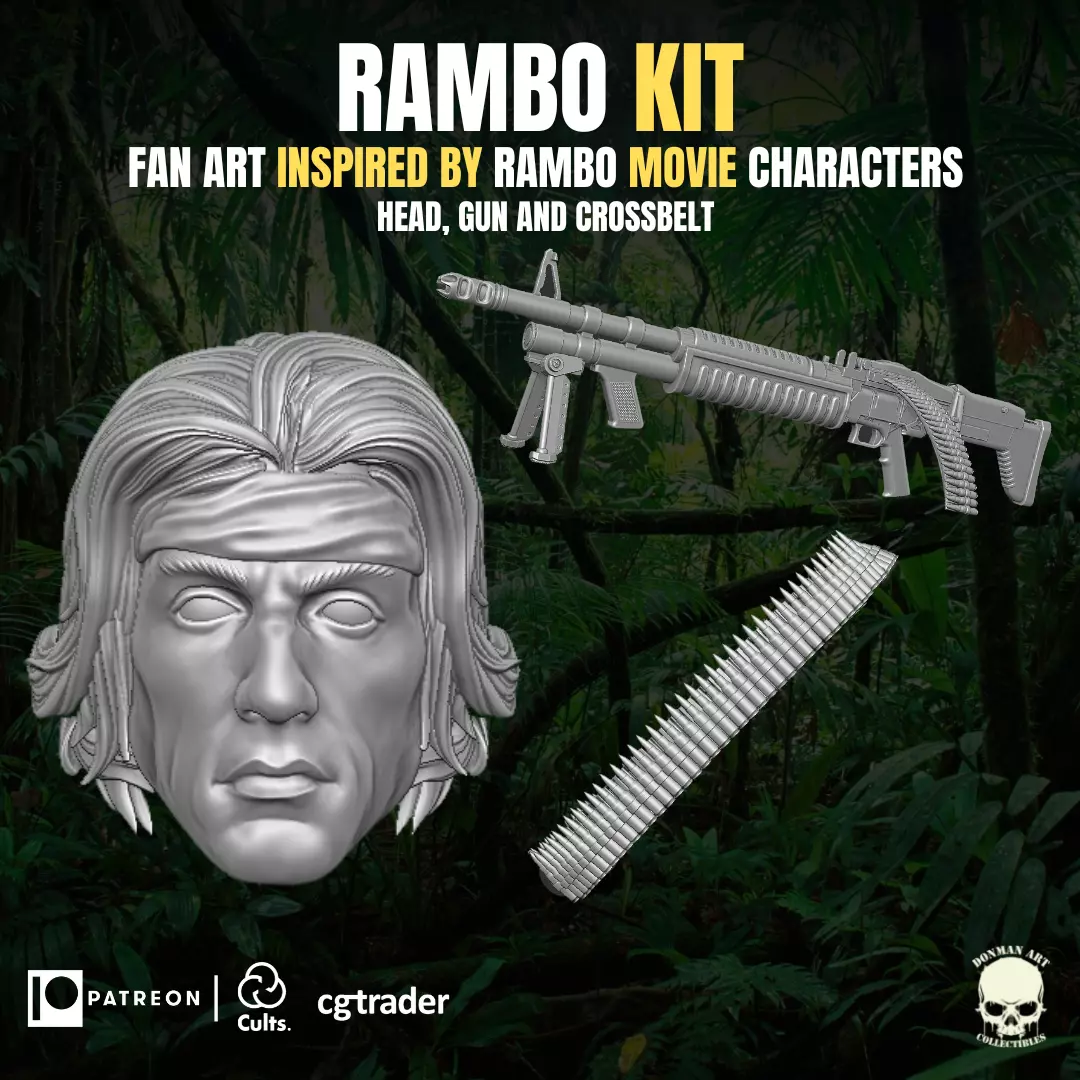 Rambo Kit For Action Figures 3D print model