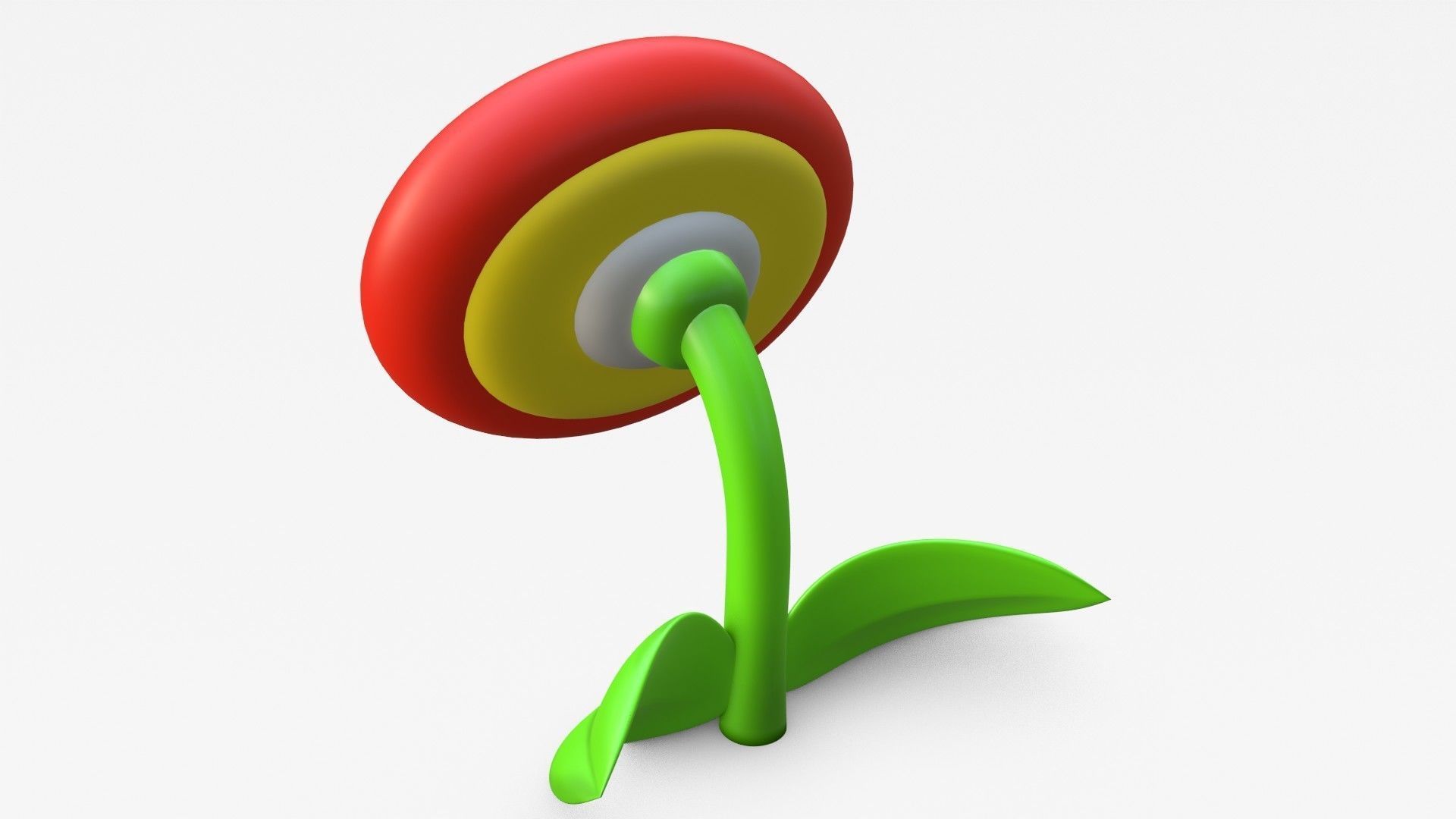 Fire Flower Low-poly 3D model_7