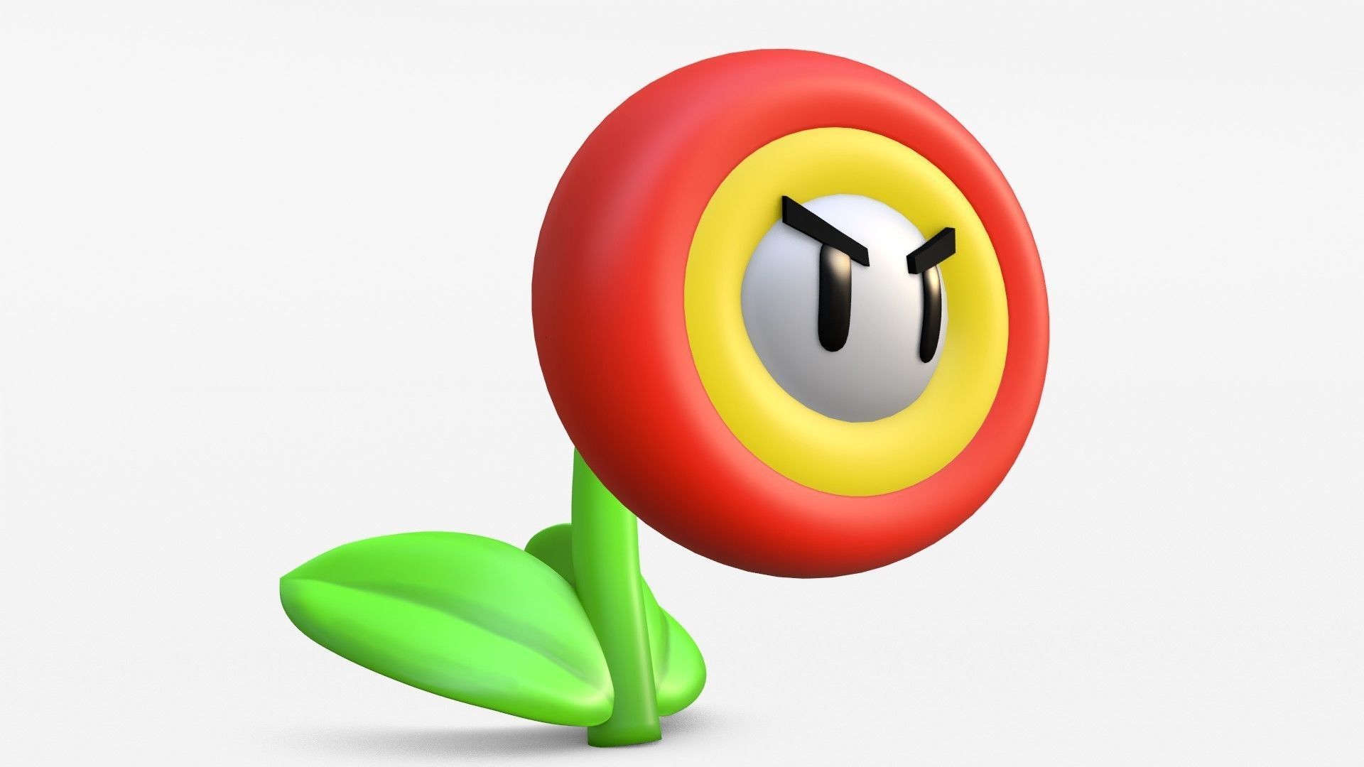 Fire Flower Low-poly 3D model_9