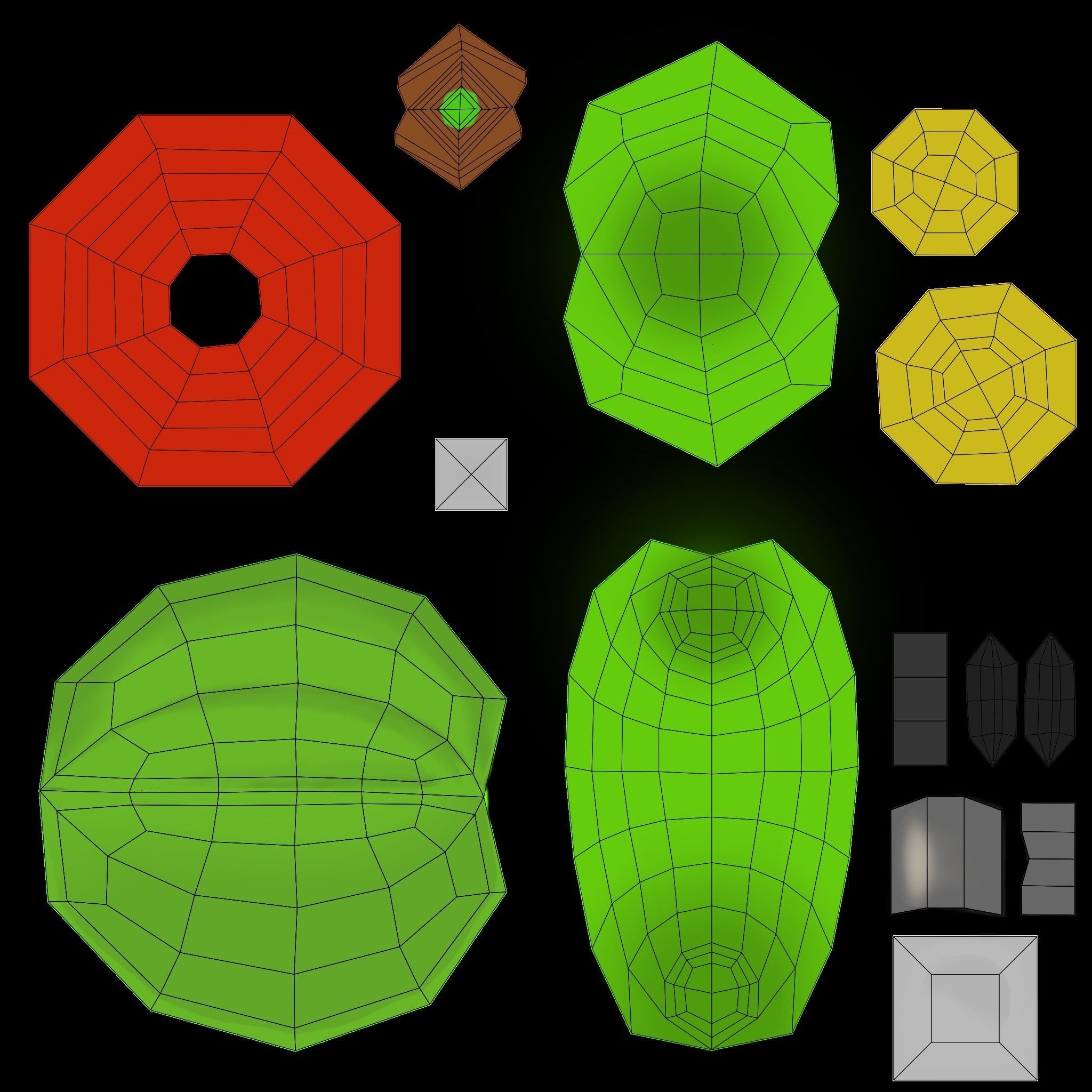 Fire Flower Low-poly 3D model_18