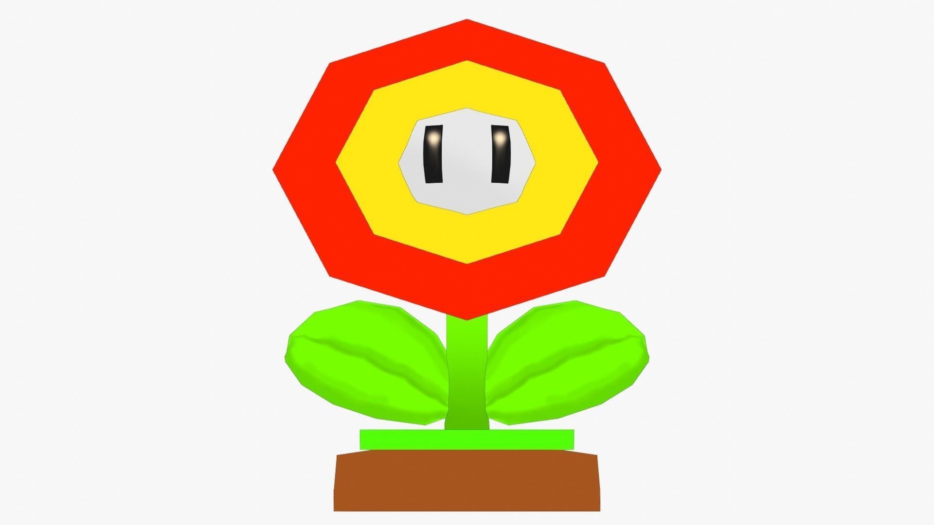 Fire Flower Low-poly 3D model_19